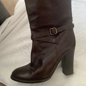 J Crew heeled leather booties size 9